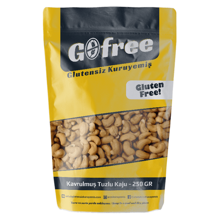 Glutensiz Kavrulmuş Tuzlu Kaju - 250 GR